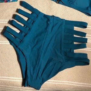 CUPSHE Dark Teal Size Medium High Waisted Bikini